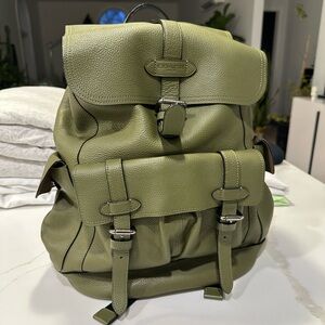 Coach Hudson Olive Green Leather Backpack